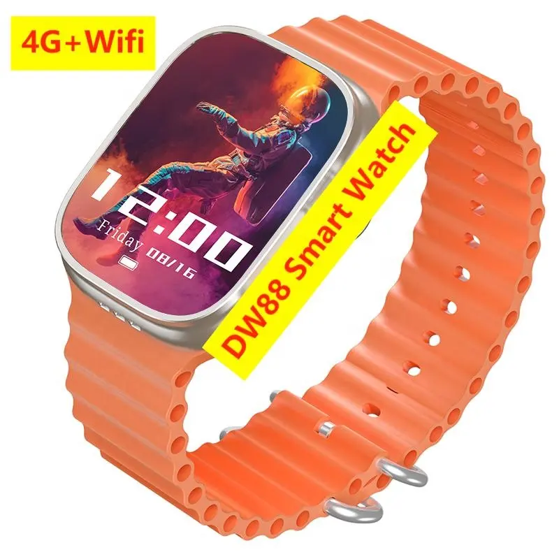 4G SIM Watch 8 DW88 Ultra 2.05 inch Screen APP Free Download GPS Card WIFI Google Maps Android 8.0 1+8G 4g DW88 Smartwatch