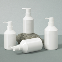 Emballage de soin de la peau personnalisé de 300ml emballage de flacon à pression de pompe en plastique PP PET à paroi épaisse blanc de gel douche shampooing