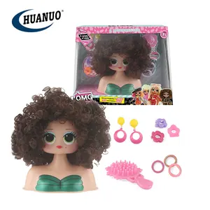 Kids Prinses Beauty Set Speelgoed Haar Styling Fashion Make Up Pop Hoofd Speelgoed Zwarte Pop