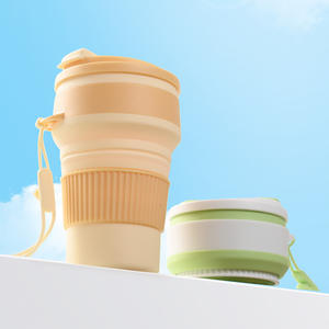 Silicone Collapsible <b>Water</b> <b>Bottle</b> Portable Travel Cup Food Grade Reusable With Strap For Outdoor Use - Product Image 5