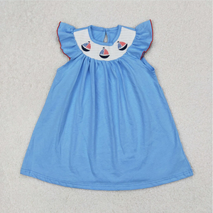 Combinaisons et robes smockées pour bébés garçons et filles, thème Bateaux à voile du 4 juillet - Product Image 2