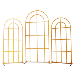 Custom Reusable Removable Flowers Arch <b>Frame</b> Decorated Metal Forest Outdoor Garden Arbor Grid Shape White <b>Wedding</b> Arch - Product Image 5