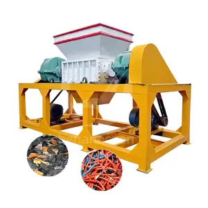 OCEAN Industrial Tire Scrap Metal Plastic Cardboard Paper Foam Coconut Husk Double Shaft Shredder Machine