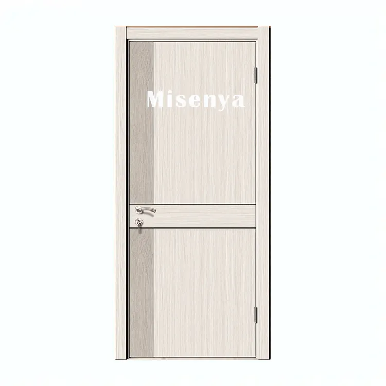 मिसेन्या सस्ती कीमत अनुकूलित फ्लैट लकड़ी बनावट इंटीरियर बेडरूम के लिए फ्लश wपीसी दरवाजा
