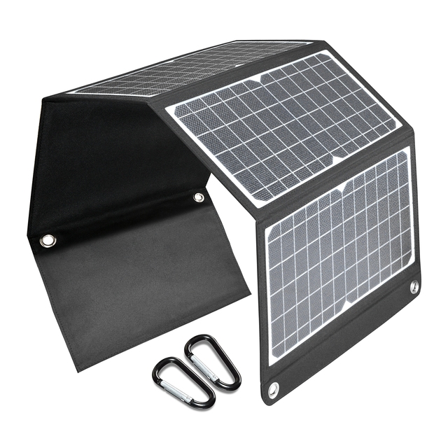 High Efficiency 30W Folding Solar Panels Bag ETFE Monocrystalline Foldable Solar Panel with USB QC3.0 Type C for Phone Charging