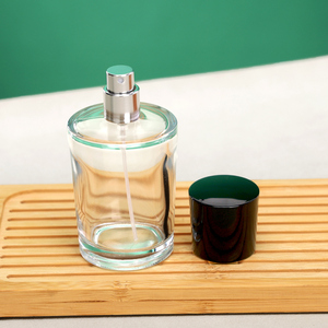 Nouveau design 50ml 75ml bouteille de parfum en verre cylindrique avec couvercle noir brillant - Product Image 6