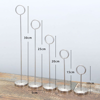 Porte-numéro de table en acier inoxydable 304, support pour carte de placement et photo, pince à notes pour mariage et banquet
