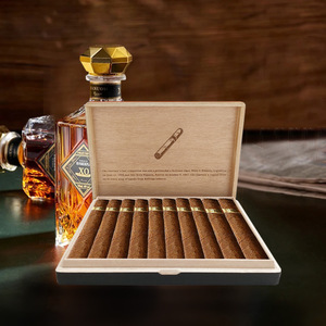 Boîte d'emballage classique pour cigares, en bois massif, 250mm x 179mm x 35mm, étui de présentation rectangulaire résistant à l'humidité pour le stockage des cigares - Product Image 2