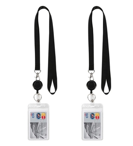 Porte-badge rétractable et porte-carte d'identité en PU, accessoires de papeterie, porte-badge d'identification en plastique pour salle de bain - Product Image 1