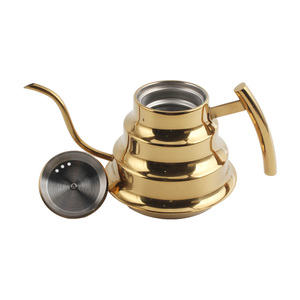 กาต้มน้ำคอห่านสแตนเลสพรีเมียมเคลือบทองสำหรับชงกาแฟดริป - Product Image 1