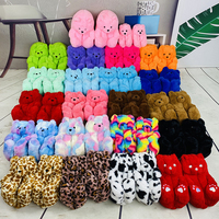 Pantoufles en peluche pour femmes, sandales en fourrure, pas cher, personnalisées, pour chambre à coucher, avec animaux en peluche
