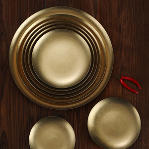 Vàng Cổ Điển Biểu Tượng Tùy Chỉnh 304 Thép Không Gỉ Bộ Đồ Ăn Đặt Ngoài Trời Tấm Salad Món Ăn Gạo Bát Cốc Nước - Product Image 3