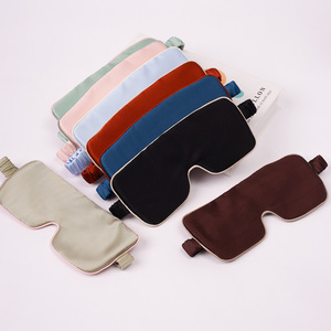 <span class=keywords><strong>Masque</strong></span> de sommeil en soie de mûrier 100% 6A GRADE 22 momme avec logo personnalisé, forme carrée ajustable, lavable et réutilisable, OEM - Product Image 2