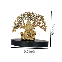Sculpture d'Idole de Ganesha Arbre Doré Premium, Faite à la Main en Acier Inoxydable, pour Mariage, Temple, Espace de Méditation, Décoration Vastu