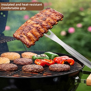 Accessoires de barbecue en acier inoxydable résistants à la chaleur pour l'extérieur, ensemble de fourchettes, spatules et pinces pour barbecue <span class=keywords><strong>Weber</strong></span> Smoker - Product Image 6