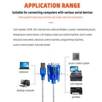 Personalización de fábrica CH340/PL2303/FTDI Chip USB a RS232 Cable serie USB a DB9 Pin COM Puerto USB a RS232 Convertidor