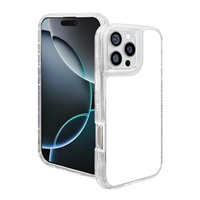 Novelcases - Fundas Protectoras para Teléfono Celular Transparentes, Resistentes al Agua y a los Golpes, con Placa de Aluminio TPU+PC 3 en 1 para Sublimación 2D, Personalizables