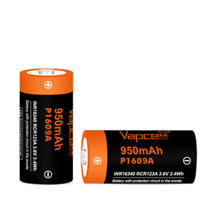 <span class=keywords><strong>Batterie</strong></span> rechargeable au lithium Vapcell 16340 P1609a 950mAh INR16340 haute capacité protégée bouton supérieur <span class=keywords><strong>RCR123A</strong></span> 3.7v - Product Image 5