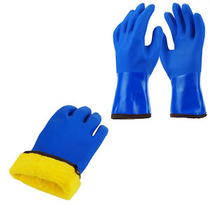 Yüksek maliyetli düşük fiyat pamuk kaplı kesim dayanıklı güvenlik koruma mavi Pvc eldiven - Product Image 6