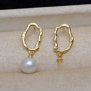 Pendientes de Plata S925 Estilo Barroco para Mujer, Joyería con Forma de Perla de 9-17 mm, Accesorios de Bricolaje, Estilo de Moda -4421 - Product Image 1