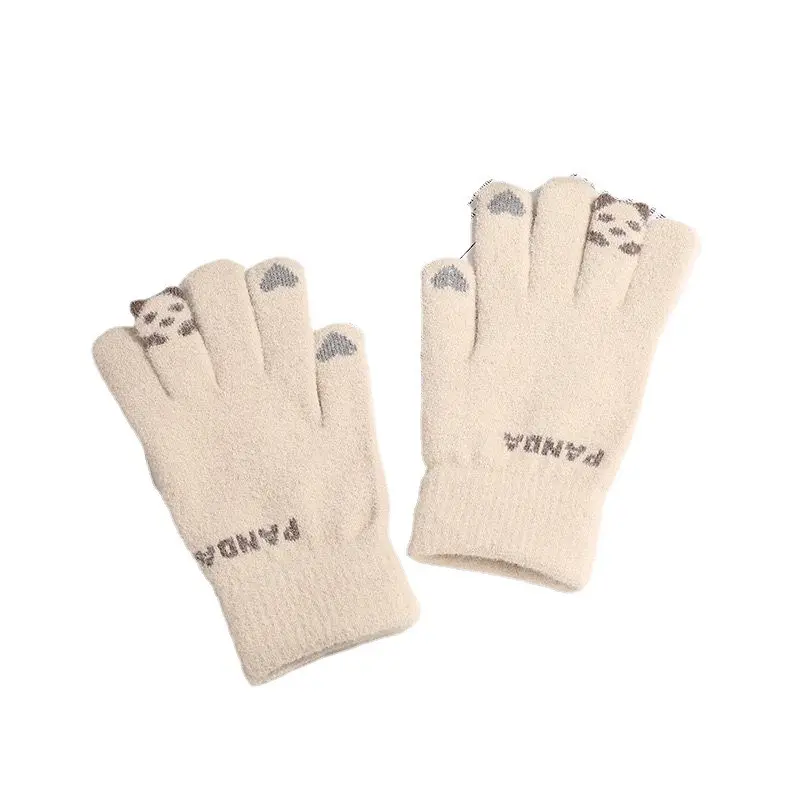 2023 nouveau hiver tricoté Panda gants mignon Style coréen résistant au froid et chaud épaissi écran tactile gants de cyclisme