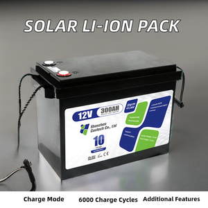 Solar Lithium Iron Phosphate <b>12V</b> 100Ah-400Ah Rechargeable <b>Battery</b> 6000+ Cycles Built-in BMS 5-Year Warranty for Home Solar - Product Image 3