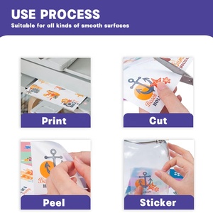 Có thể in không thấm nước có thể tháo rời và dán 140g 70g tùy chỉnh cuộn nhãn giấy cho máy in phun máy in vinyl Sticker tấm <span class=keywords><strong>A4</strong></span> - Product Image 4