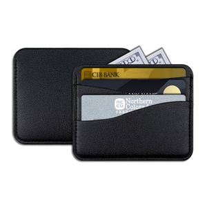 PU Leather Lightwweight ID Card <b>Holder</b> Minimalist Leather Wallet for <b>Travel</b> Luxury Credit Card <b>Holder</b> for Men Women GIfts - Product Image 2