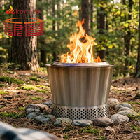 Brasero sans fumée portable en acier inoxydable 304, poêle à bois à combustion secondaire, chauffage de patio, extérieur, jardin