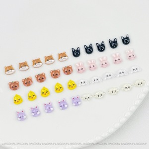 TSZS Kawaii Résine Mini Animal Nail Charms Lapin Renard Chiot Ours Canard Conception Nail Décoration 3D Flatback DIY Nail Strass - Product Image 4