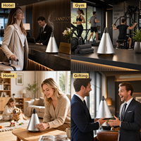 Diffuseur d'arômes en métal contrôlé par application, Auramor, diffuseur intelligent de luxe alimenté par batterie USB, 100 ml, sans eau, machine à huile parfumée, hôtel, maison