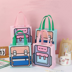 Bolsa de mano no tejida de soldadura ultrasónica, bolsas de regalo reutilizables promocionales, bolsas de mano brillantes de golosinas bonitas no tejidas - Product Image 2