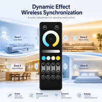 Télécommande RF 2,4 GHz, variateur tactile sans fil LED, contrôleur quatre zones, bande lumineuse, lampe de plafond, système d'éclairage intelligent pour la maison, 30 m