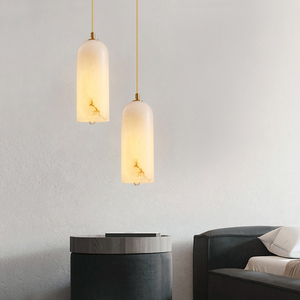 Moderno semplice lampadario in alabastro interamente in rame con personalità unica ristorante bar camera da letto comodino lampadario sorgente di fabbrica - Product Image 2
