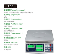 Balance Commerciale Électronique Industrielle CHANGXIE OEM de Haute Qualité 3KG/0.1G 15KG/0.5G 30KG/1G avec Fonction de Comptage et Pesée de Table, Capacité Max 5kg