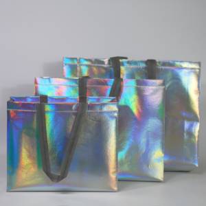 Bolsa de Compras Reutilizable Extra Grande, Diseño Elegante y Moderno, Ecológica, Impermeable, Color Oro Rosa Brillante, No Tejida, para Bodas - Product Image 3