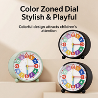 Réveil silencieux pour l'éducation précoce des enfants, réveil numérique moderne avec fonction snooze, horloge de bureau en métal, horloge de table pour enfant