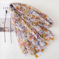 Europe et Amérique Floral Tassel Viscose Châle Épais Pashmina Foulard Bufanda Musulman Hijab