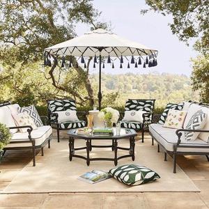 Sombrilla de Madera para Patio, <span class=keywords><strong>Piscina</strong></span>, Jardín, Playa, Exterior, Impermeable, <span class=keywords><strong>con</strong></span> Borlas, Varios Diseños - Product Image 6