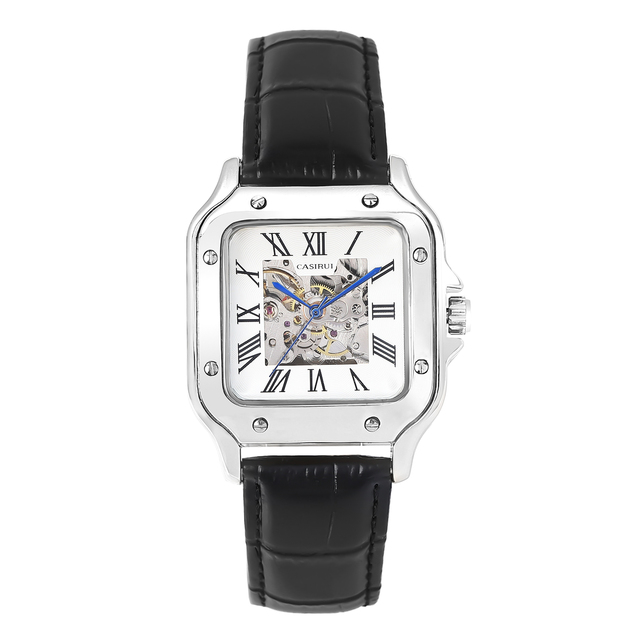 Elegant Minimalist Montre Homme Luxury Analog  Waterproof Stainless Steel Square Alloy Band Glass Dial