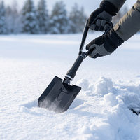 Pelle à neige pliable multifonction avec poignée en D 50 #   Acier 580 mm pour le déneigement et les activités en plein air dans le désert