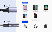 2023 gran oferta 10cm negro HiFI CX31993 tipo C a 3,5mm adaptador de conector de auriculares para Samsung Galaxy S21 S20 Ultra