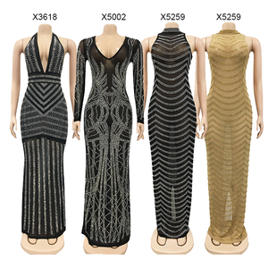 Gaun pesta putri duyung Lengan Panjang grosir gaun malam <span class=keywords><strong>Prom</strong></span> wanita gaun Maxi hitam - Product Image 2