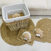 Panier de rangement pour meubles en osier bon marché Panier à linge avec couvercle