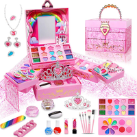 Kit de Maquillage Beauté et Mode pour Filles, Maquillage pour Enfants, Kit Nail Art, Bracelet de Perles DIY, Cosmétiques Lavables, Ensemble de Maquillage