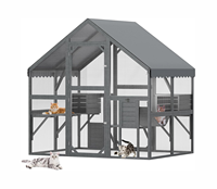 Catio Maison pour chat en bois de grande taille pour l'extérieur - Design moderne, populaire et simple, écologique et facile à assembler, toutes saisons, emballé en boîte
