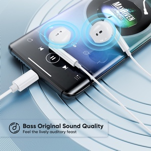 VIDVIE âm thanh kỹ thuật số nửa trong tai audifonos de cáp có dây loại C Bass Tai nghe tai nghe điều khiển với mic - Product Image 4