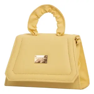 Bolso Bandolera Geométrico Amarillo Fana Lcela Luisa, Cuero Genuino, Forro de PU, Cadena, Bolso de Hombro de Verano para Mujer - Product Image 1
