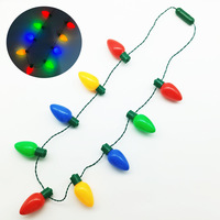 Collier lumineux LED 9 ampoules pour Noël, décorations de fête, accessoires pour pulls de Noël, Diwali, Ramadan, à piles
