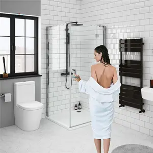 Kualitas Alumunium Prefab Engsel Sudut Kamar Mandi Shower Pintu Shower Partisi Kamar Mandi Layar Shower Tanpa Bingkai Ruang Mandi